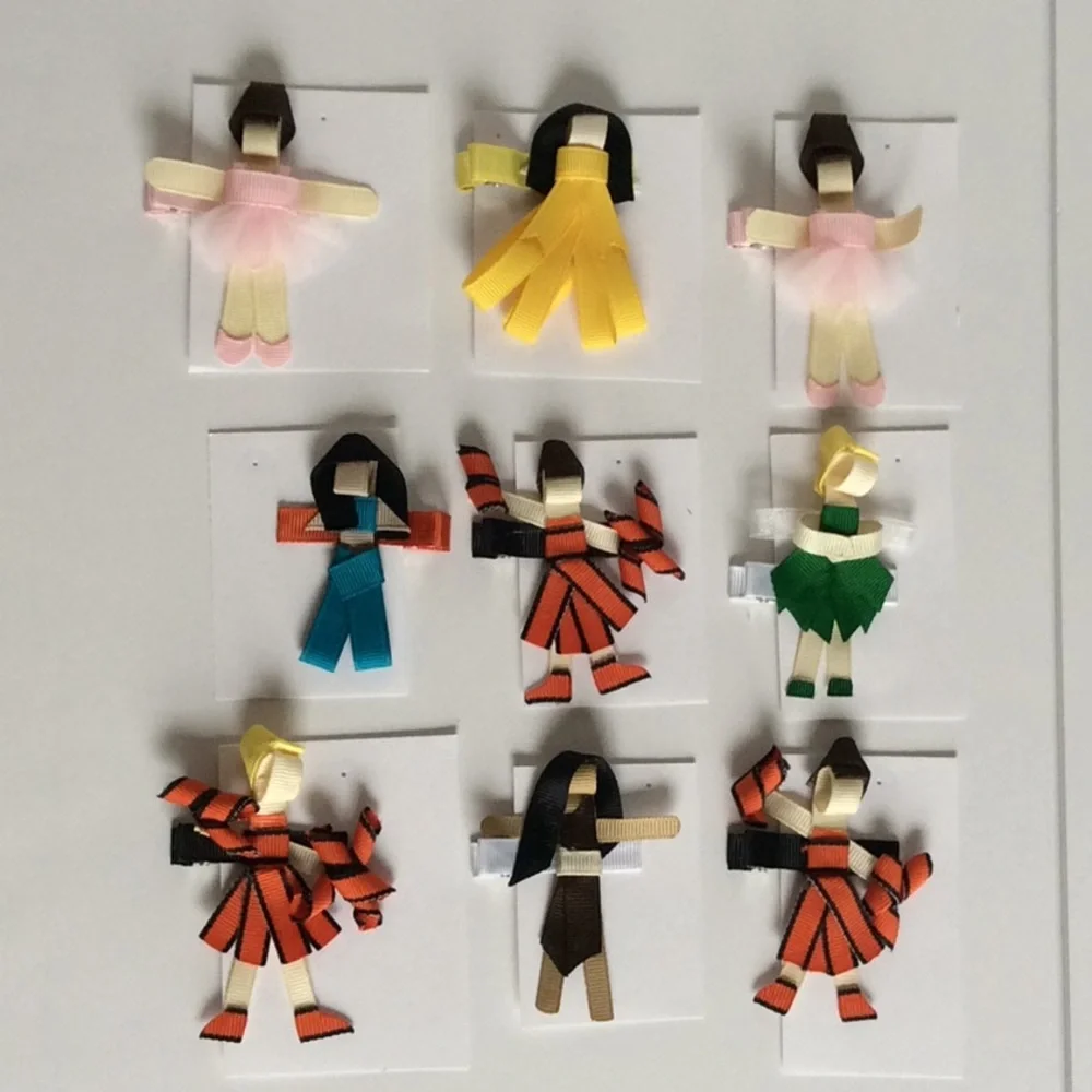 Handmade Hair People Figure Brats For Barrettes, etc. New Set of 9